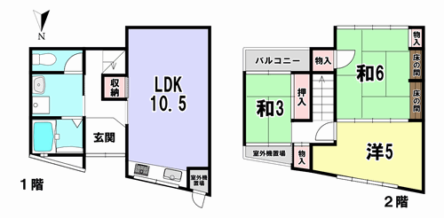 小山西大野町貸家 物件間取り画像